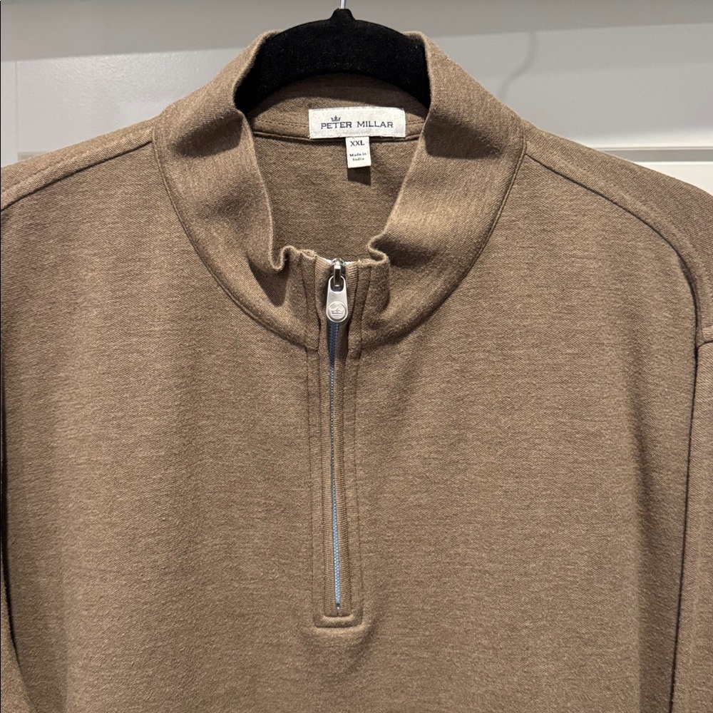 Peter Millar Men's Tan Zip-Up Sweater